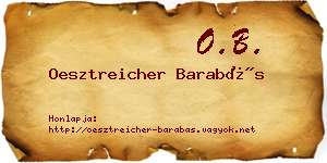 Oesztreicher Barabás névjegykártya